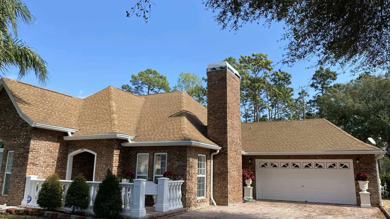 Clean roof after AidPro soft-wash roof cleaning